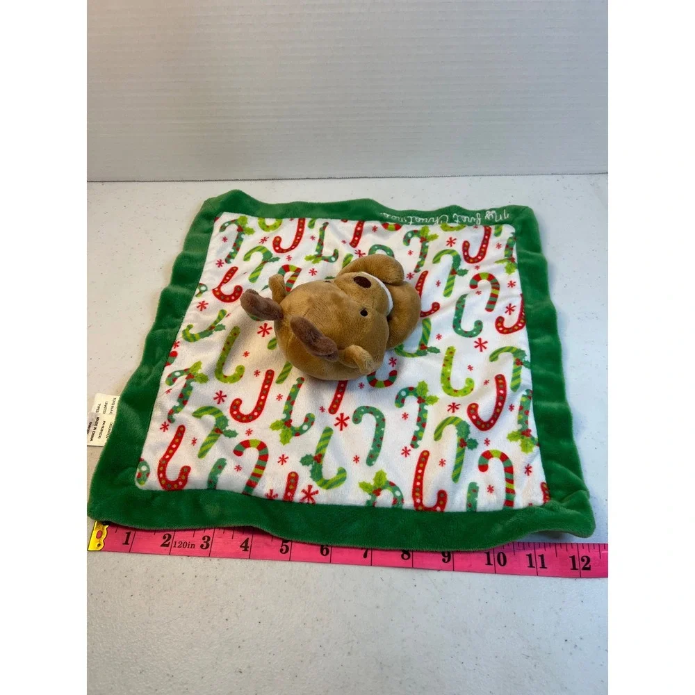 Baby Essentials My First Christmas Reindeer Security Blanket Candy Cane Lovey